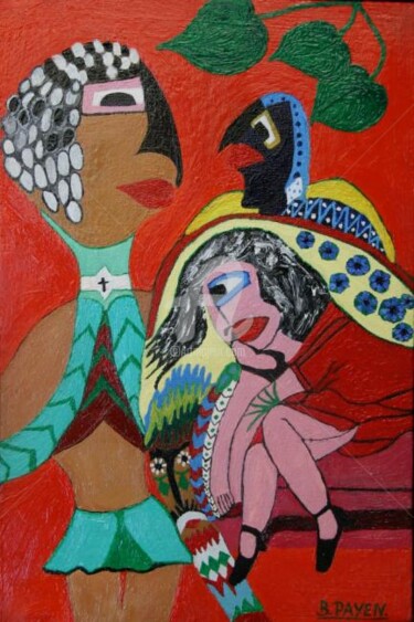 Painting titled "Vénézuéliennes" by Brigitte Payen (B.PAYEN), Original Artwork, Oil