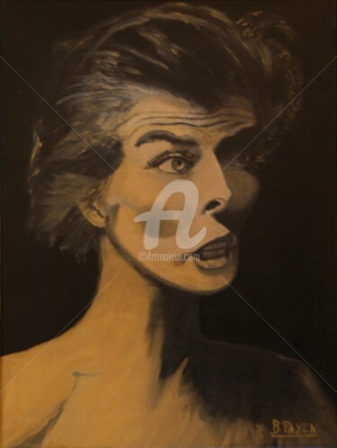 Peinture intitulée "Katharine Hepburn a…" par Brigitte Payen (B.PAYEN), Œuvre d'art originale, Huile