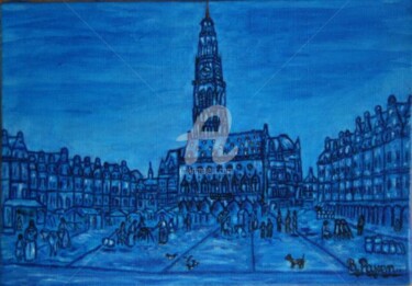 Painting titled "LA PLACE DES HEROS…" by Brigitte Payen (B.PAYEN), Original Artwork, Oil