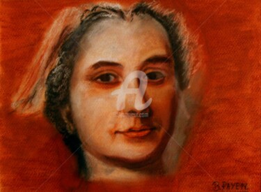 Disegno intitolato "PORTRAIT DE FEMME D…" da Brigitte Payen (B.PAYEN), Opera d'arte originale, Pastello