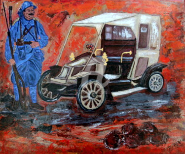 Peinture intitulée "Taxi-de-la-marne-av…" par Brigitte Payen (B.PAYEN), Œuvre d'art originale, Autre
