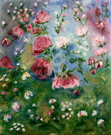 Peinture intitulée "GERBES  OU BATAILLE…" par Brigitte Payen (B.PAYEN), Œuvre d'art originale, Huile Monté sur Châssis en bo…