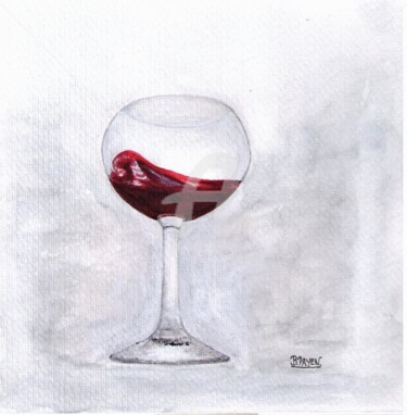 Pintura intitulada "LE SANG DES VIGNES…" por Brigitte Payen (B.PAYEN), Obras de arte originais, Aquarela