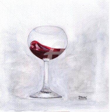 Painting titled "LE SANG DES VIGNES…" by Brigitte Payen (B.PAYEN), Original Artwork, Watercolor