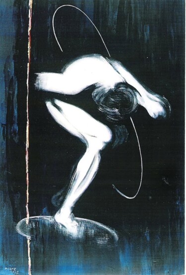 Malerei mit dem Titel "l'homme en mouvement" von Brigitte Perez, Original-Kunstwerk, Acryl