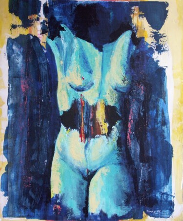 Painting titled "la déchirure" by Brigitte Perez, Original Artwork, Acrylic