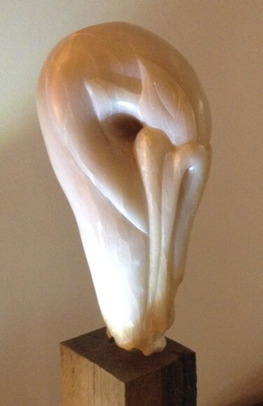 Sculpture titled "le flamand rose" by Brigitte Perez, Original Artwork, Stone