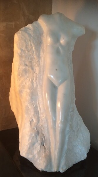 Escultura intitulada "femme blanche" por Brigitte Perez, Obras de arte originais, Pedra