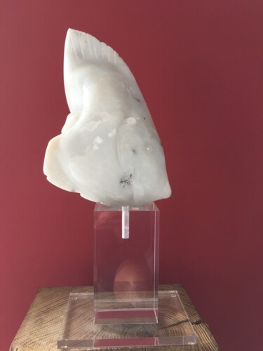 Sculpture intitulée "poisson corallien" par Brigitte Perez, Œuvre d'art originale, Pierre