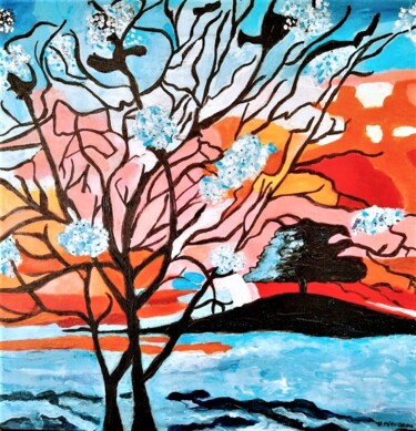 Pittura intitolato "nature zen" da Brigitte Perocheau, Opera d'arte originale, Acrilico