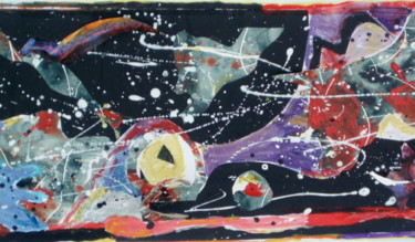 Peinture intitulée "galaxie" par Loir, Œuvre d'art originale, Acrylique