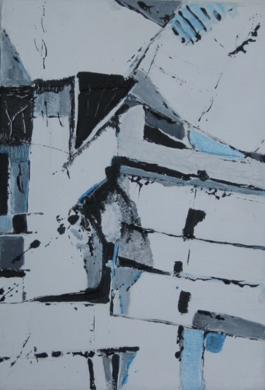 Peinture intitulée "Village blanc 3" par Loir, Œuvre d'art originale, Acrylique