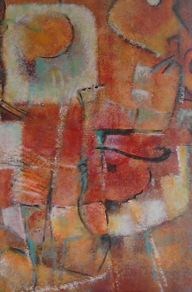 Painting titled "Symphonie orange" by Loir, Original Artwork, Acrylic
