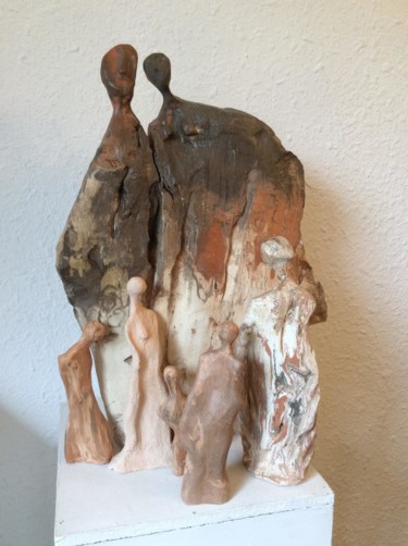 Sculpture titled "Famille" by Brigitte Reina, Original Artwork