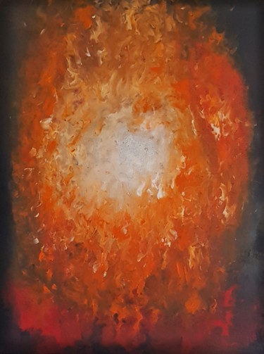 Peinture intitulée "Flamme" par Brigitte.S, Œuvre d'art originale, Acrylique