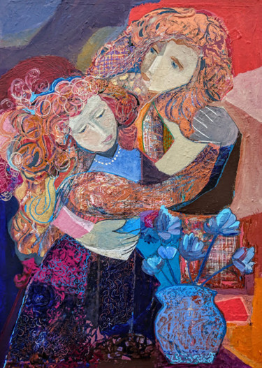Malerei mit dem Titel "Enlacement" von Brigitte Szpiro, Original-Kunstwerk, Acryl