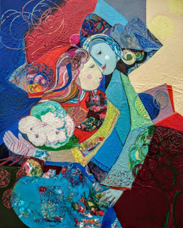 Peinture intitulée "La valse ds fleurs" par Brigitte Szpiro, Œuvre d'art originale, Acrylique