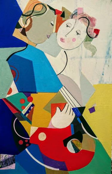 Painting titled "Le musicien" by Brigitte Szpiro, Original Artwork, Acrylic
