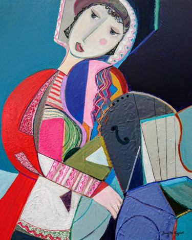 「Un air de musique」というタイトルの絵画 Brigitte Szpiroによって, オリジナルのアートワーク, アクリル