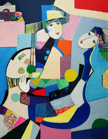 Malerei mit dem Titel "Deux voix pour un v…" von Brigitte Szpiro, Original-Kunstwerk, Acryl