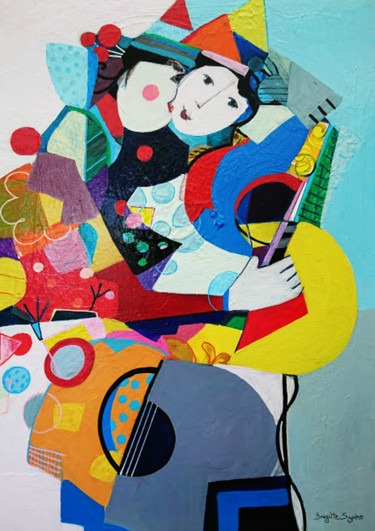 "Deux voix pour une…" başlıklı Tablo Brigitte Szpiro tarafından, Orijinal sanat, Akrilik