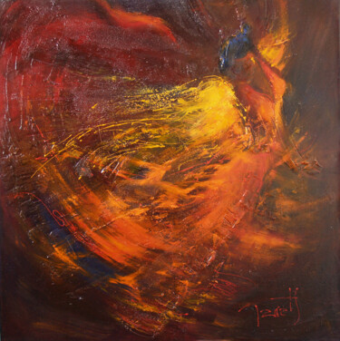 Painting titled "El amor brujo" by Brigitte Tarrats (Tarrats), Original Artwork, Oil Mounted on Wood Panel