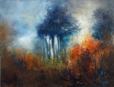 Painting titled "Landes _ 1 (série)" by Brigitte Tarrats (Tarrats), Original Artwork, Oil