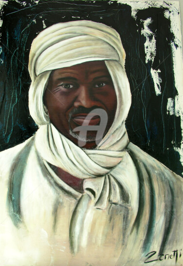 Painting titled "homme du désert" by Zanetti Brigitte, Original Artwork, Acrylic