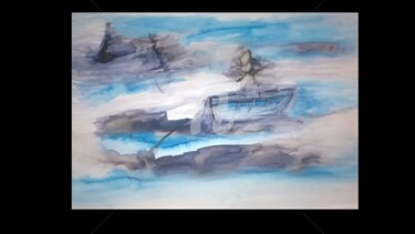 Dessin intitulée "tempête" par Brigitte Baspeyras, Œuvre d'art originale, Encre