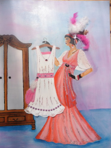 Pittura intitolato "Le dressing  de Jos…" da Brigitte Bodo, Opera d'arte originale, Olio Montato su Telaio per barella in le…