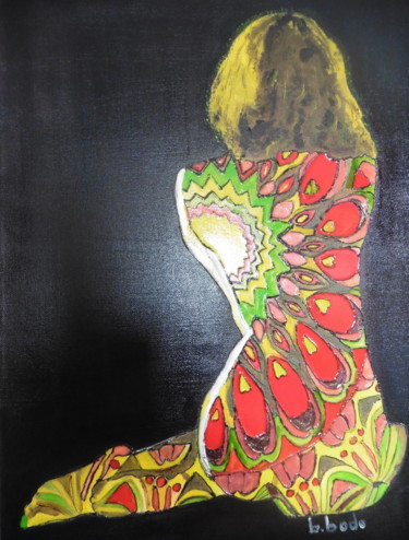 Peinture intitulée "Le nu vêtu" par Brigitte Bodo, Œuvre d'art originale, Huile Monté sur Châssis en bois