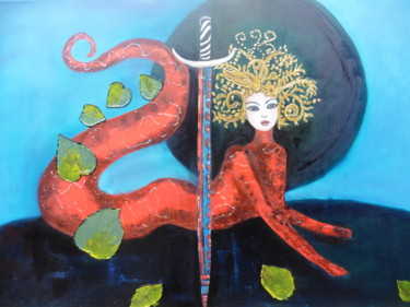 Painting titled "Shamaran" by Brigitte Bodo, Original Artwork, Oil