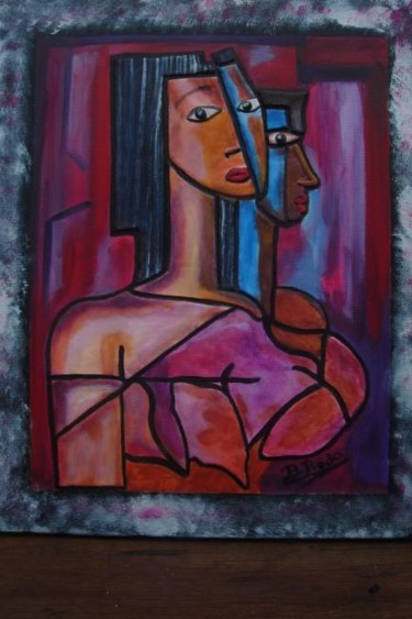 Painting titled "curiosité" by Brigitte Bodo, Original Artwork, Oil