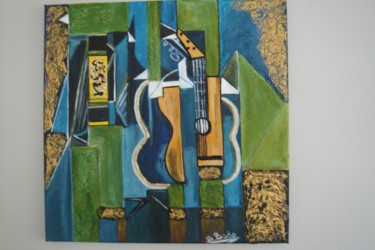 Malerei mit dem Titel "la guitare ! inspir…" von Brigitte Bodo, Original-Kunstwerk, Öl