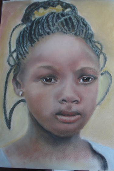 Painting titled "petite Africaine" by Brigitte Bodo, Original Artwork, Other