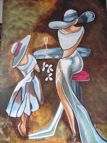 Painting titled "elegante-acrylique-…" by Brigitte Bodo, Original Artwork, Acrylic