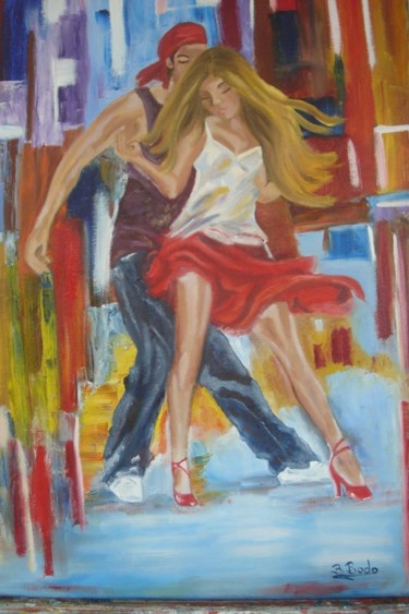 Painting titled "La salsa" by Brigitte Bodo, Original Artwork, Oil