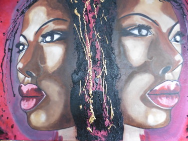 Painting titled "Beauté  Africaine 3" by Brigitte Bodo, Original Artwork, Oil