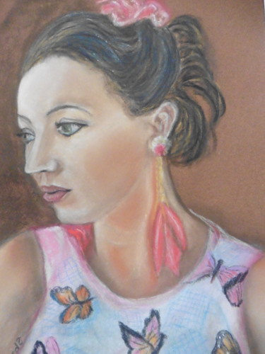 Painting titled "Helene" by Brigitte Bodo, Original Artwork, Pastel