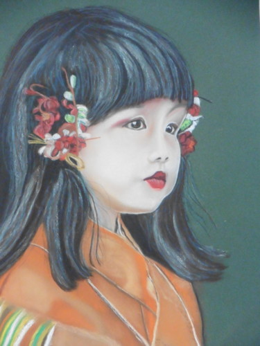 Painting titled "Akiemeo" by Brigitte Bodo, Original Artwork, Pastel