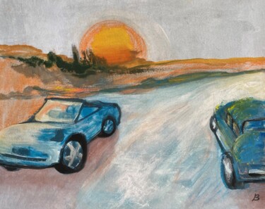 Painting titled "Aussteigen oder nic…" by Brigitte Böhme, Original Artwork, Acrylic