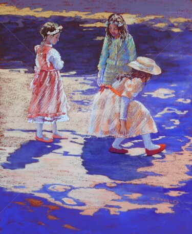 Painting titled "Les Petites Filles…" by Brigitte Charles, Original Artwork