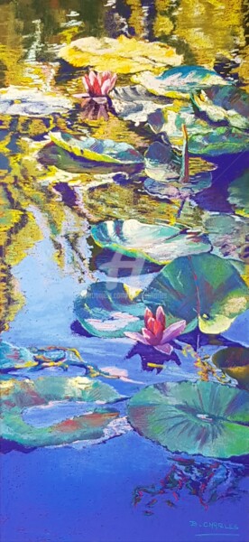 Peinture intitulée "Nacelles de Satin V…" par Brigitte Charles, Œuvre d'art originale, Pastel