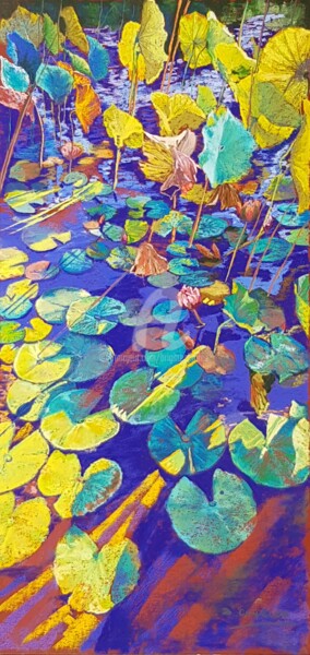 Peinture intitulée "Contrejour sur le B…" par Brigitte Charles, Œuvre d'art originale, Pastel