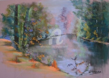 Peinture intitulée "REFLETS DANS LE LYS…" par Brigitte Charles, Œuvre d'art originale, Huile