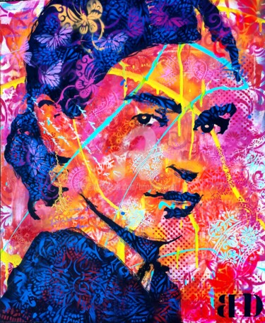 Painting titled "The look of Frida K…" by Brigitte Dravet, Original Artwork, Acrylic