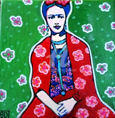 Malerei mit dem Titel "Frida 15" von Brigitte Dravet, Original-Kunstwerk, Acryl