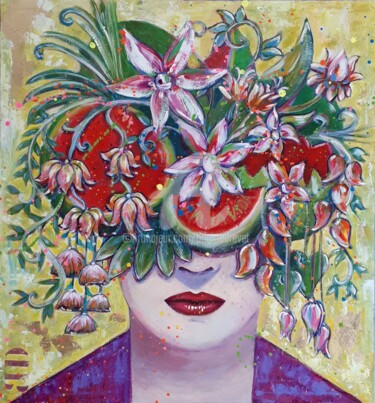 Peinture intitulée "Dans la tête de Fri…" par Brigitte Dravet, Œuvre d'art originale, Acrylique