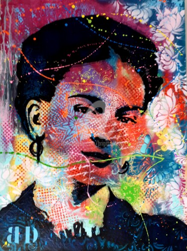 Schilderij getiteld "Frida Kahlo free wo…" door Brigitte Dravet, Origineel Kunstwerk, Acryl