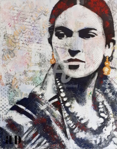 Painting titled "Lady's Frida" by Brigitte Dravet, Original Artwork, Acrylic